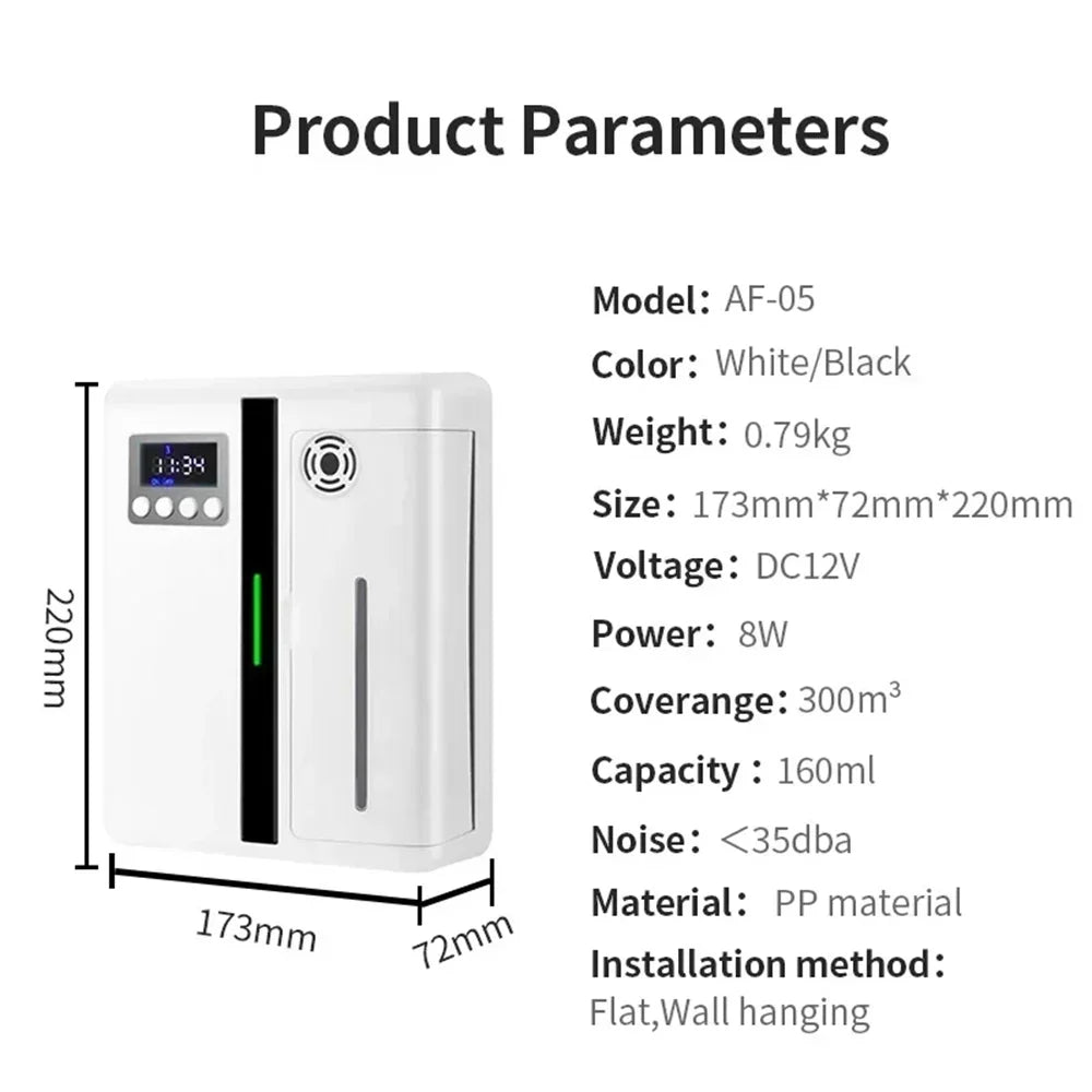 160Ml Scent Machine Diffuser Bluetooth Coverage 300M³ Fragrance Machine Smart Scent Diffuser for Essential Oil Hotel Home Fresh