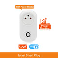 Tuya Smart Socket Israel Plug 16A Power Monitor Wifi Light Switch Smart Life Remote Control Outlet for Alexa, Google Assistant